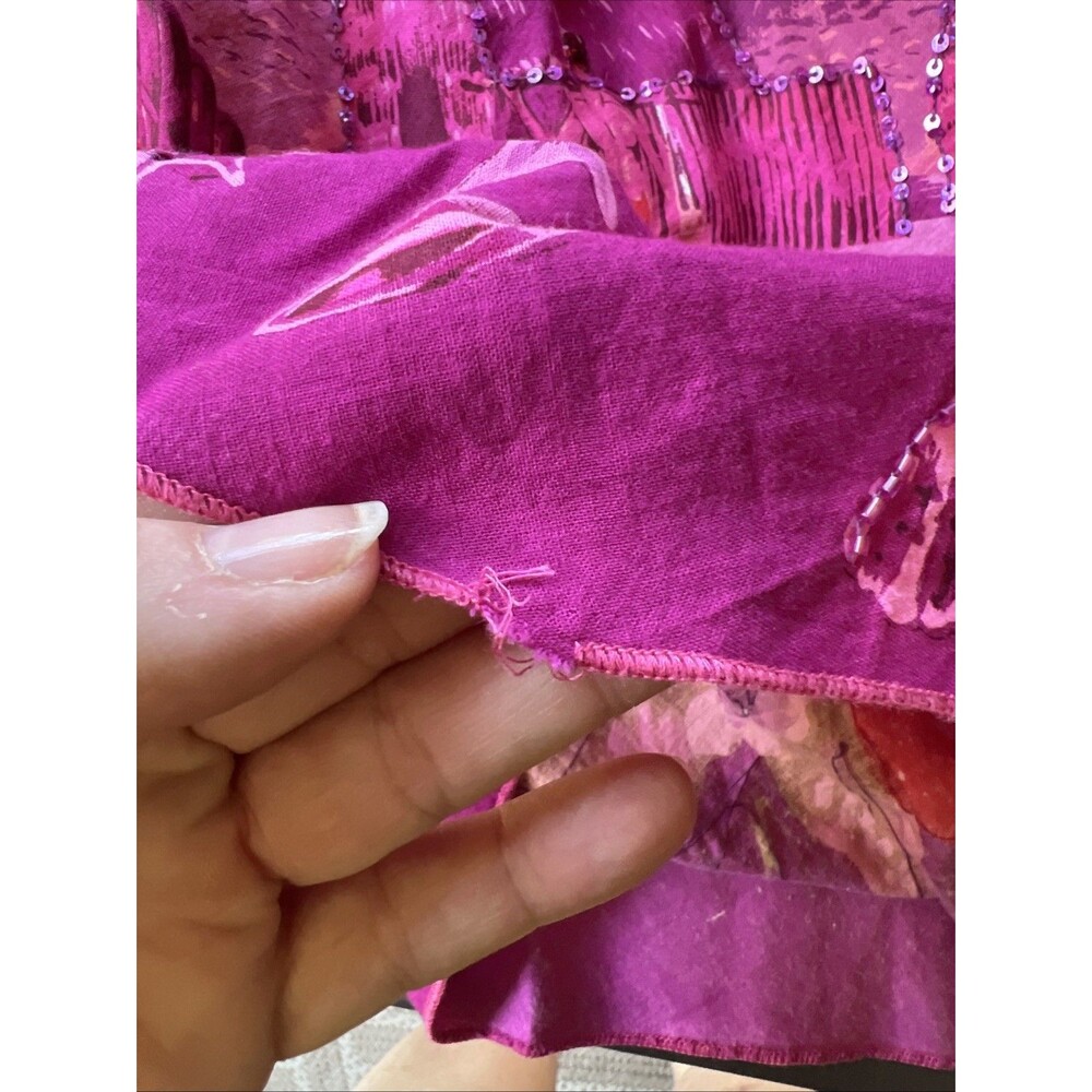 Miss Anastasia Hawaiian Village Print Maxi Skirt Pink Medium Sequins Beading NWT - Picture 16 of 16